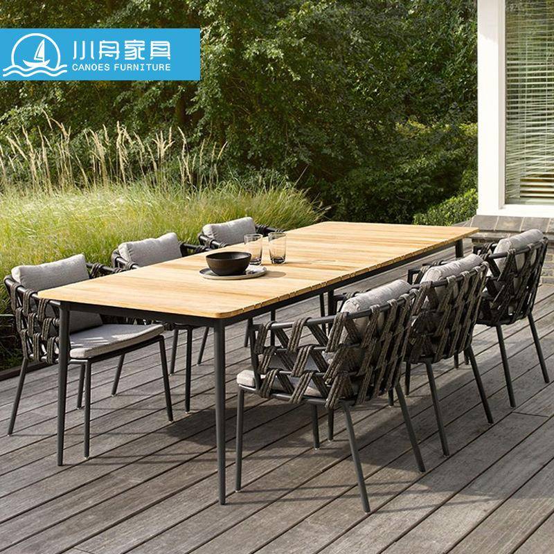 室外庭院花园手工编织椅子组合户外露台天台防水防晒绳编桌椅组合