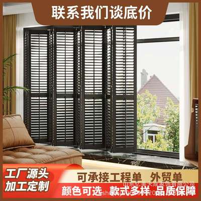 实木透气百叶窗帘shutters移门折叠门折叠窗隔断壁橱门办公室门窗