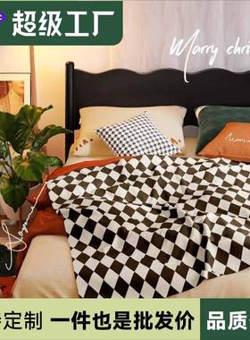 黑色全实木床复古简约现代主卧室双人床1.5米法式1.8米极简风大床