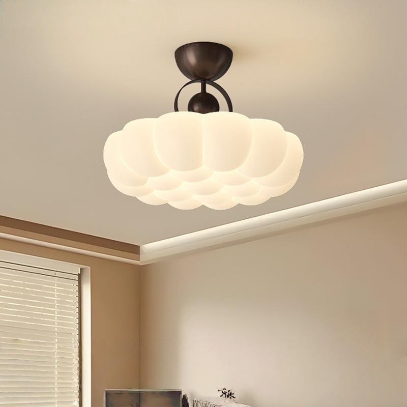 汇园卧室吸顶灯中古奶油风护眼主卧公主房创意新中式led书房灯具E