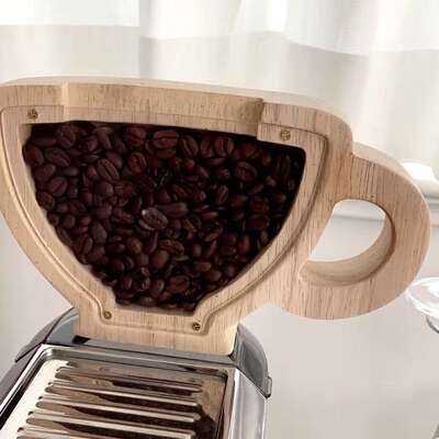 INS风创意家居橡木茶杯储钱罐摆件咖啡店咖啡豆装饰收纳罐小费罐