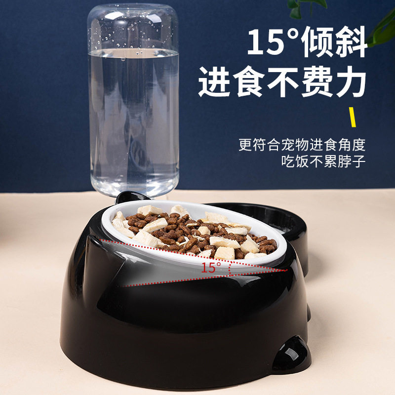 HP盼宠斜口宠物不黑下巴猫狗碗防翻防滑双盆自动饮水二合一喂食器,宠物/宠物食品及用品,猫狗碗/慢食碗,淘宝优惠券,粉丝福利购,淘宝优惠卷