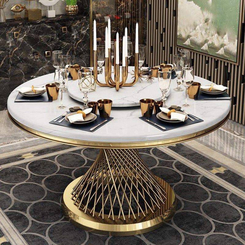 圆形餐桌轻奢简约现代大理石面带转盘桌子家用小户型饭桌2021新款,住宅家具,大理石餐桌,淘宝优惠券,粉丝福利购,淘宝优惠卷