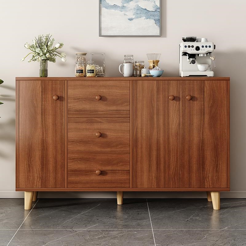 一件起批家用厨房收纳柜厨房置物靠墙储物柜多功能落地实木餐边柜