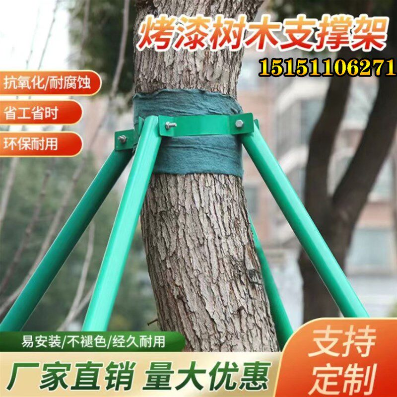 钢管树木支撑架固定器园林防风大树支撑杆绿化苗木支架树撑护树架图片