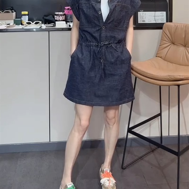 气质牛仔连衣裙2024年新款夏季薄款大码宽松轻奢高级感小个子长裙