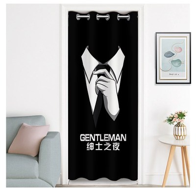 服装店试衣间门帘衣帽更衣室帘子遮挡男装免打孔专用定制logo布挂