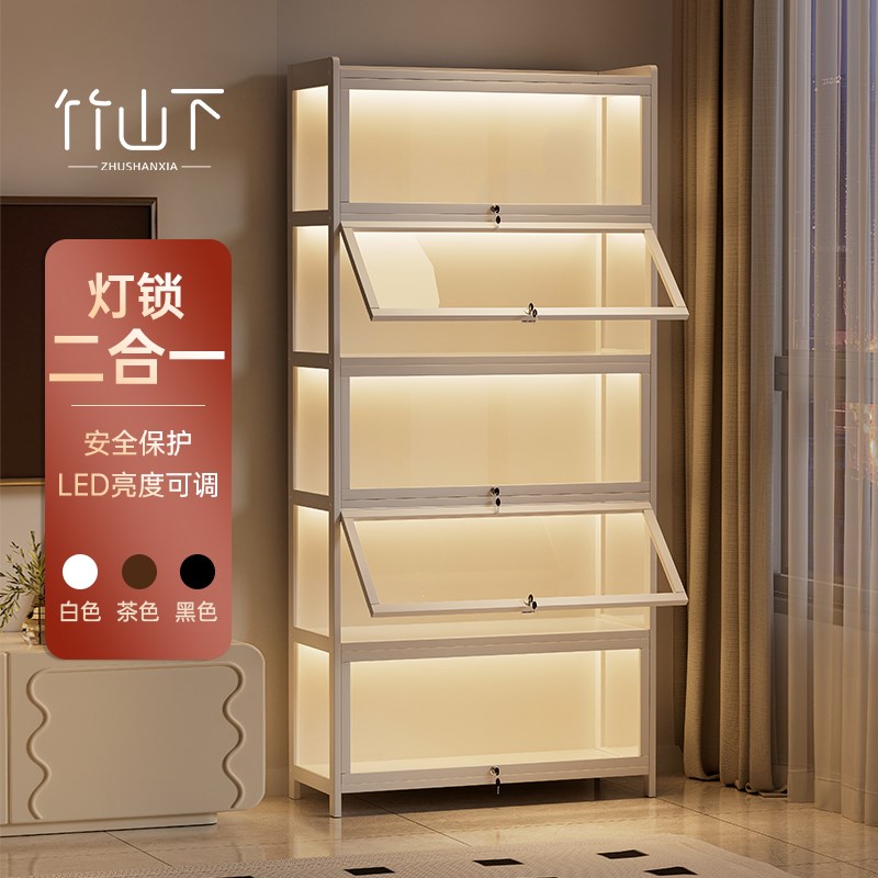 带锁带灯手办展示柜玩具家用陈列奖杯礼品模型柜防尘收纳储物酒柜