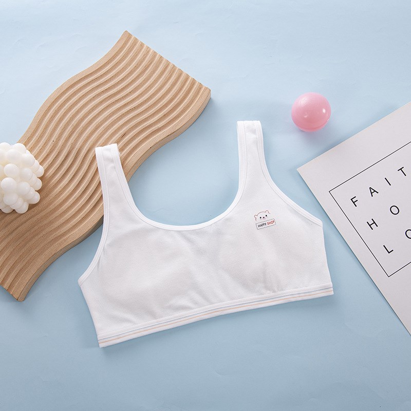 女童内衣发育期小学生8-12-16岁女孩中学生纯棉防凸点儿童小背心
