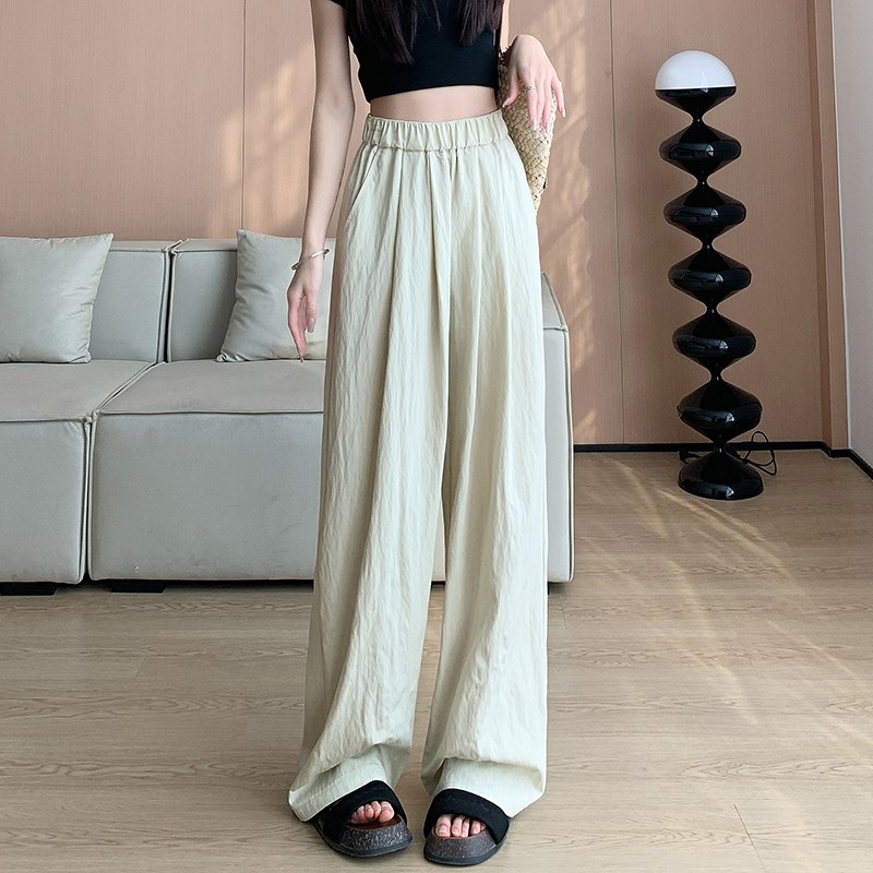 梨形身材阔腿裤子女夏季薄款高腰显瘦棉麻裤大码胖mm宽松直筒长裤
