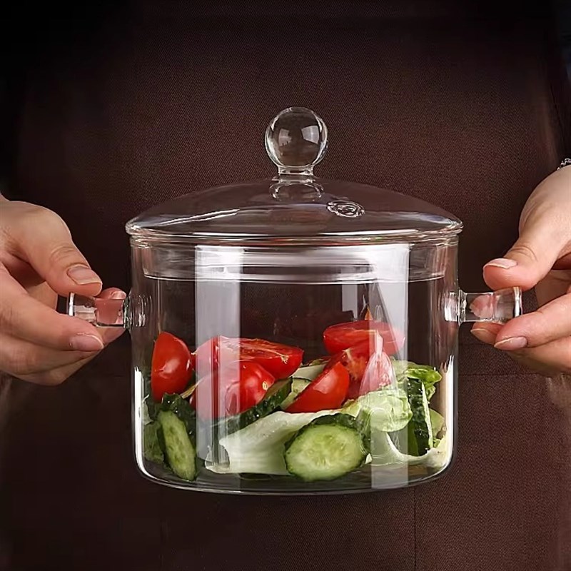 高硼硅玻璃炖锅炖汤家用透明煮锅燃气明火耐高温小瓦罐迷你汤锅碗