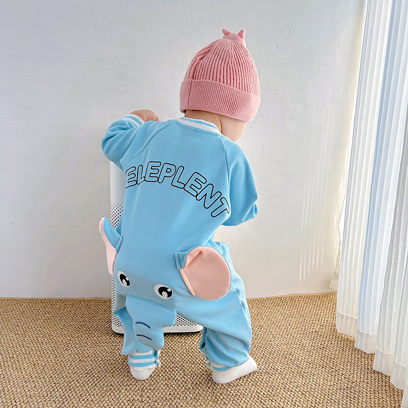 婴儿衣服秋季男女宝宝连身衣超萌可爱秋装外出包屁连身哈衣爬爬服