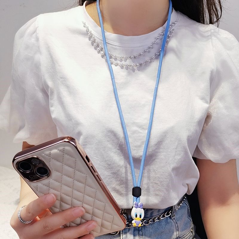手机挂绳长款挂脖不勒卡通米妮可爱挂件可调节长短手机壳男女通用