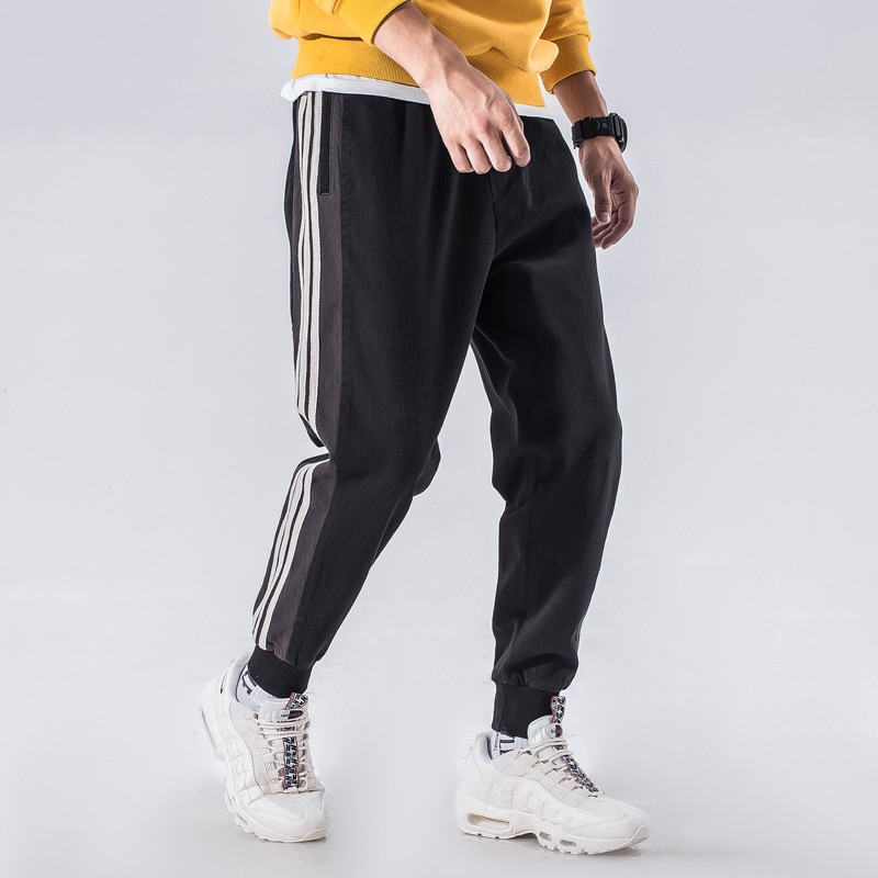 加长版110cm115cm秋秋款高个子潮流宽松直筒束脚裤工装哈伦裤男裤