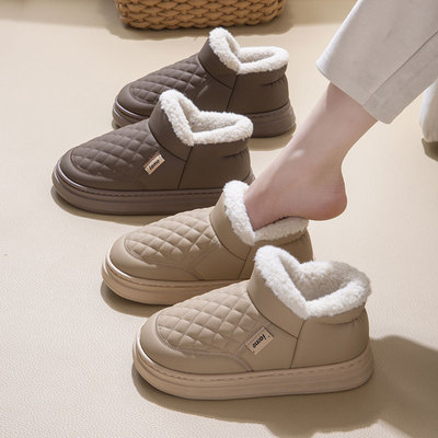 全包跟棉拖鞋女士冬季外穿2024新款家居室内加绒加厚防水棉鞋男款