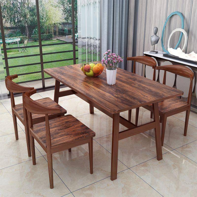 餐桌椅组合家用现代简约餐桌4人6人长方形吃饭桌子休闲阳台圆桌子