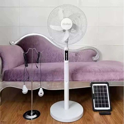 iSolfan 14 Inch Rechargeable Solar Standing Fan Latest Model