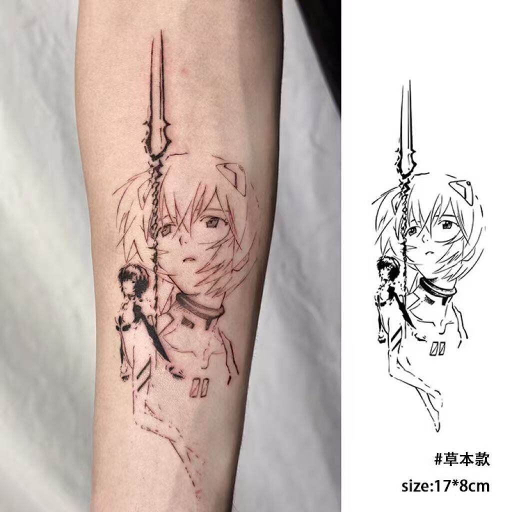EVA绫波丽 草本纹身贴半永久动漫战士高颜值男女个性帅气防水刺青