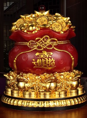 招财进宝聚宝盆摆l件家居客厅酒柜装饰品店铺开业礼品乔迁新居礼