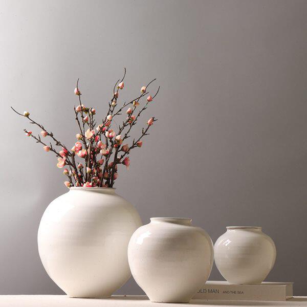 中式陶罐手工拉坯细陶罐子书房茶室意境插花装饰品创意摆件侘寂风