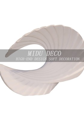 波浪形树脂摆件现代轻奢玄y关装饰品样板房酒店民宿软装摆设