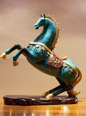 新中式马到成功马摆件q家居客厅书房创意高档高端办公室老板桌装