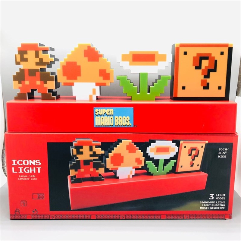 新款大号超级玛丽兄弟组合夜灯 问号像素风格P灯声控灯 游戏氛围