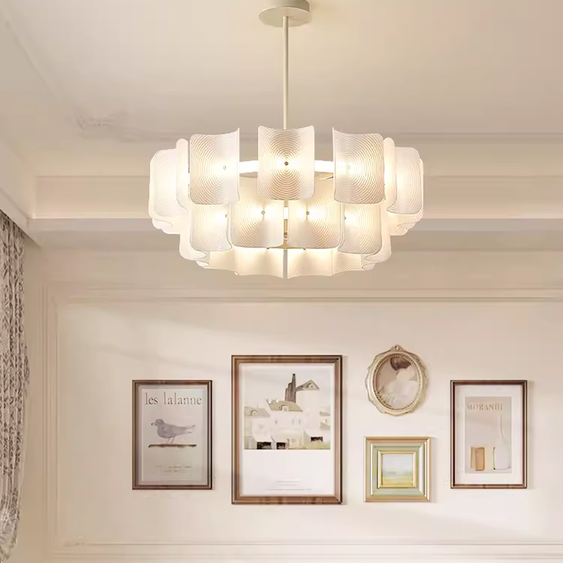 现代简约b法式奶油风客厅吊灯时尚高端大气侘寂风餐厅卧室智能灯
