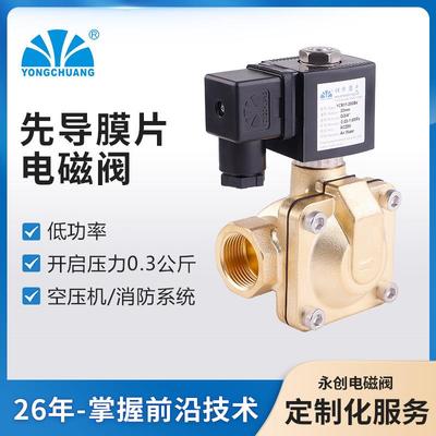 YCB11先导膜片式电磁阀新型水阀空压机C220VDC24V厂家