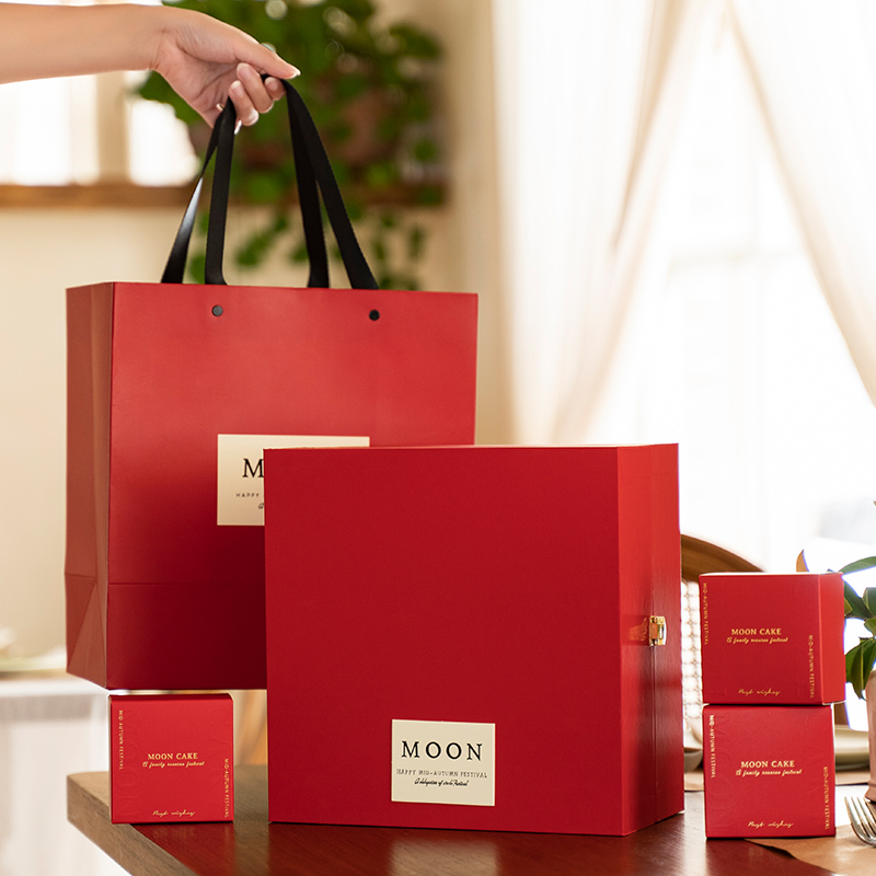 2023中秋月饼礼盒包装盒定u制印logo传统高档6/8粒装手提新款空盒