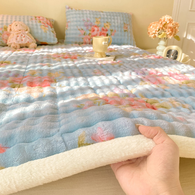 新款兔毛绒e床垫学生宿舍专用床褥子铺底家用高克重加厚防滑软垫