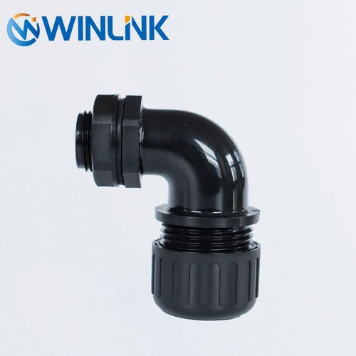 【威联科】90度尼龙波纹管锁紧弯头IP68防水机器人过孔软管连接器