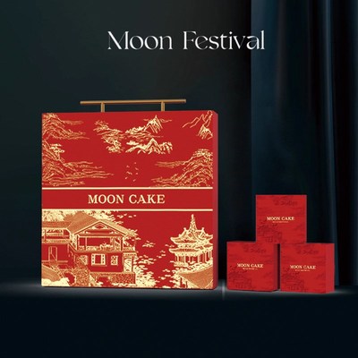 2025新款月饼礼盒国q风高档中秋手提月饼包装盒子6/8粒盒酒店定制
