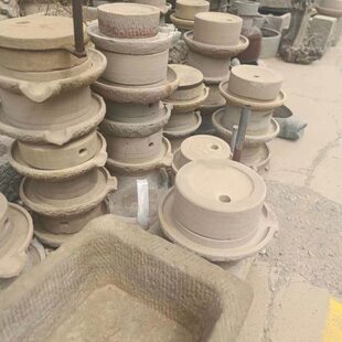 怀旧老物件小石磨推磨石户外摆件装饰道具