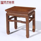 家用板凳坐凳矮凳子实木沙发凳 仿古中式 红木家具 全鸡翅木小方凳