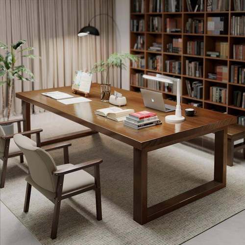 书桌实木客厅大长书桌家用办公桌现代简易长条桌双人电脑桌工作台