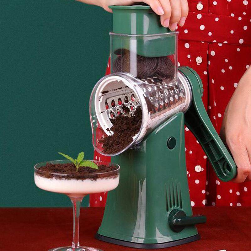 手摇切菜工具旋转滚筒切菜器 厨房切丝切片磨粉三合一刨丝器,电子元器件市场,其它元器件,淘宝优惠券,粉丝福利购,淘宝优惠卷