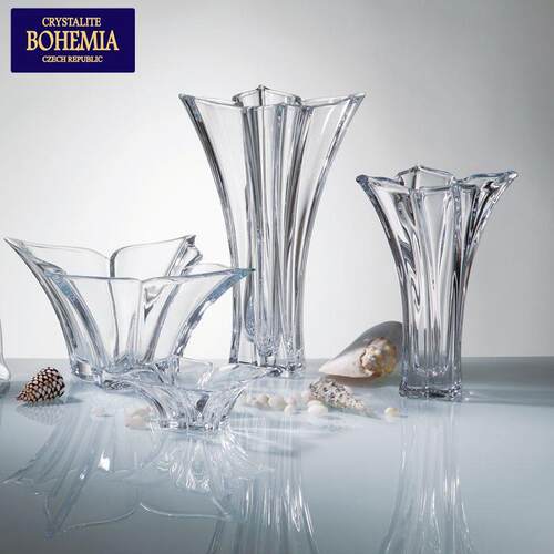 捷克原装进口BOHEMIA波西米亚水晶玻璃透明花瓶果斗酒具florale