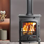 森美欧式 铸铁真火壁炉燃木柴火取暖炉烧火民宿别墅农村装 饰家用