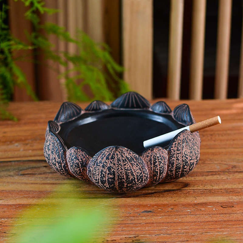 新中式创意复古个性摆件酒店茶室装饰收纳客厅艺术大W号个性烟灰