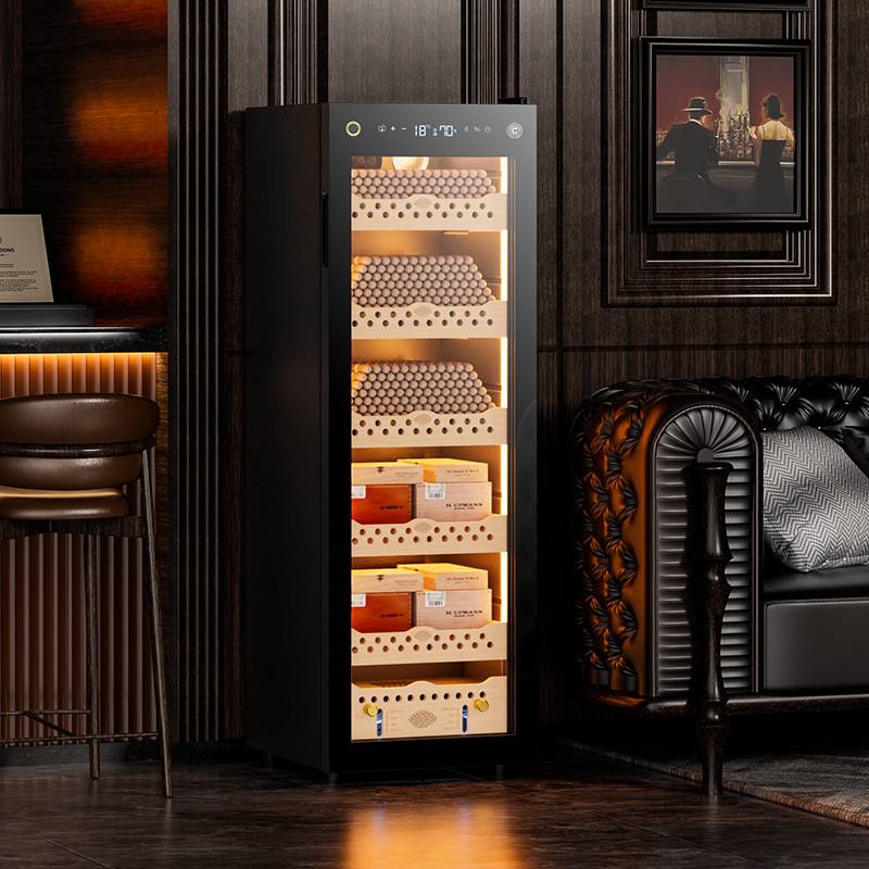 茄龙CL-138C雪茄柜雪松木层架智能压缩机柜恒温恒湿雪茄柜