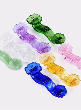 七彩水晶如意琉璃摆件招财乔迁礼品吉祥琉璃玉如意T家居客厅装饰