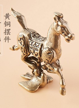 纯铜马踏飞燕f生肖马奔马摆件马到成功家居办公商铺前台桌面装饰