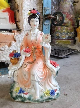 陶瓷百花仙子,p花神,铁扇公主,花篮仙女神像
