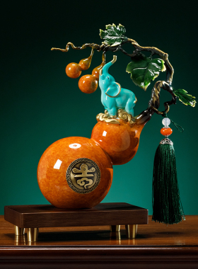 葫芦铜摆饰工艺礼品摆饰新中式客厅办公室玄关装饰搬家T礼物乔迁