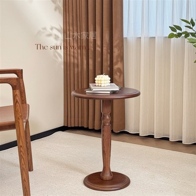 法式实木边几客厅小茶几沙发边A几床头柜可移动角几咖啡小圆桌