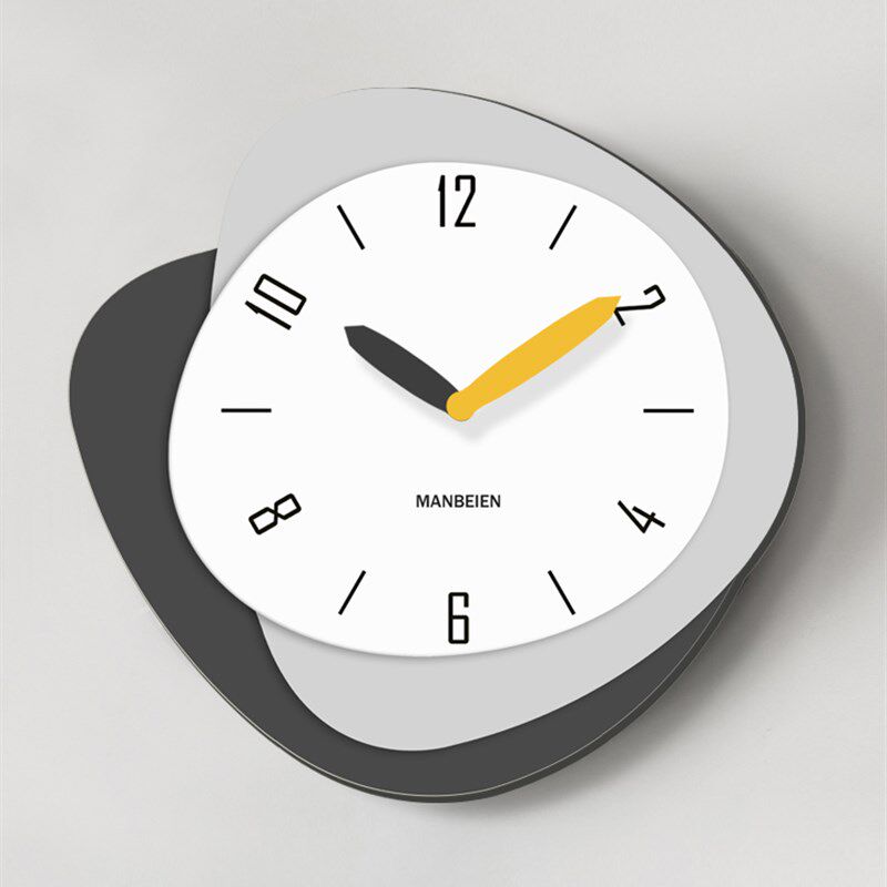 现代时尚免打孔钟表挂钟客厅现代奶油风2023O新款网红简约挂墙时