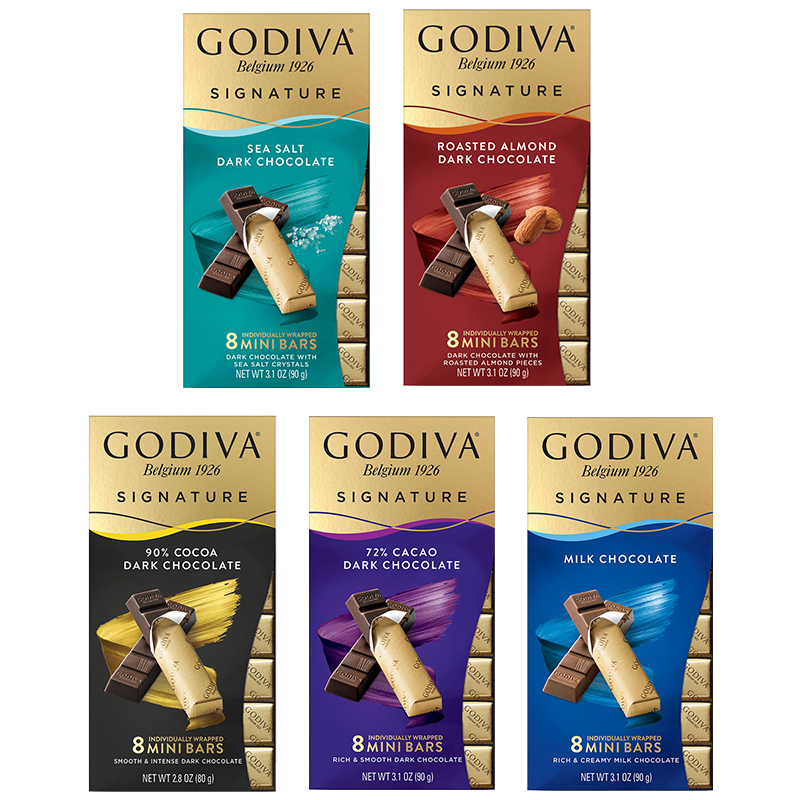godiva歌帝梵巧克力3盒牛奶黑巧克力黑巧下午茶休闲零食健身糖果