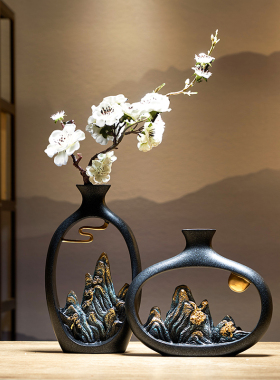 新中式摆件博古架客厅家居酒柜装饰品办公室桌面领导高Z端茶室书