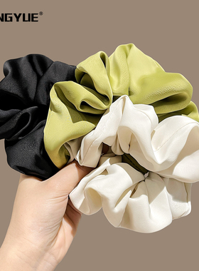 大号大肠发圈高端缎面女扎丸子头花肥肠发圈橡皮筋皮套2.024新款